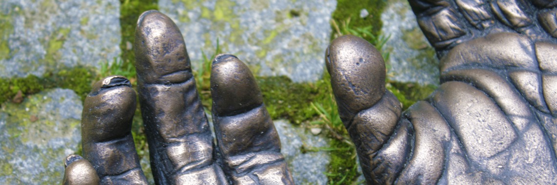 Bronzehände und -füße von Menschenaffen für den Zoo Krefeld